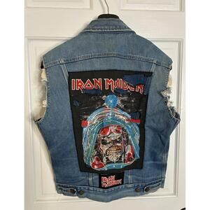 Iron Maiden / Aces High Vintage Wrangler Jean Jacket Sleeveless Vest 1980s